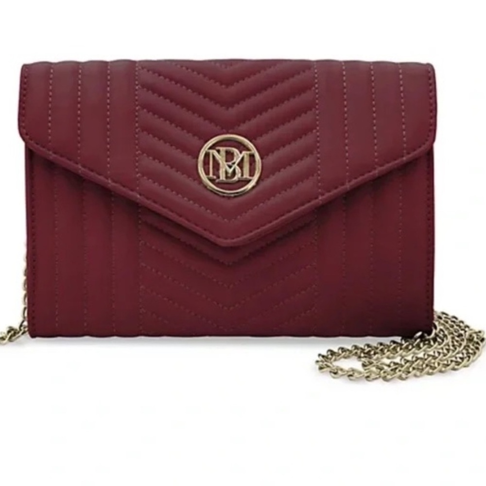 badgley mischka quilted crossbody bag plum